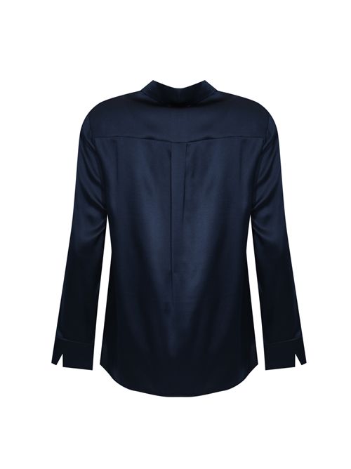 Camicia MMLQUARTO in seta stretch Blu notte MM Max Mara | 2616111047600021